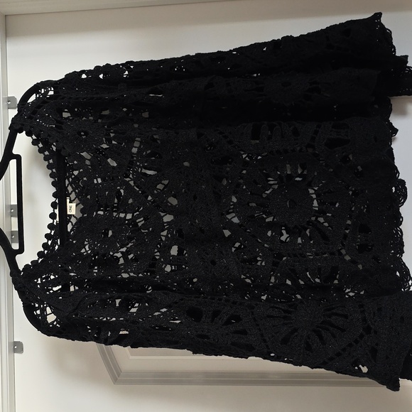 NWOT POL One Size Elegant Black Crochet Sweater - Picture 5 of 7
